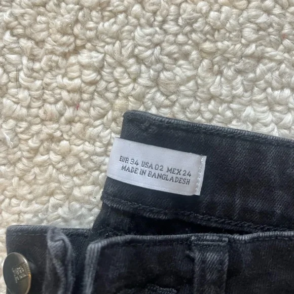 🎉HP🎉 Zara Z1975 Original Black Denim Jeans Size2 - Picture 3 of 4